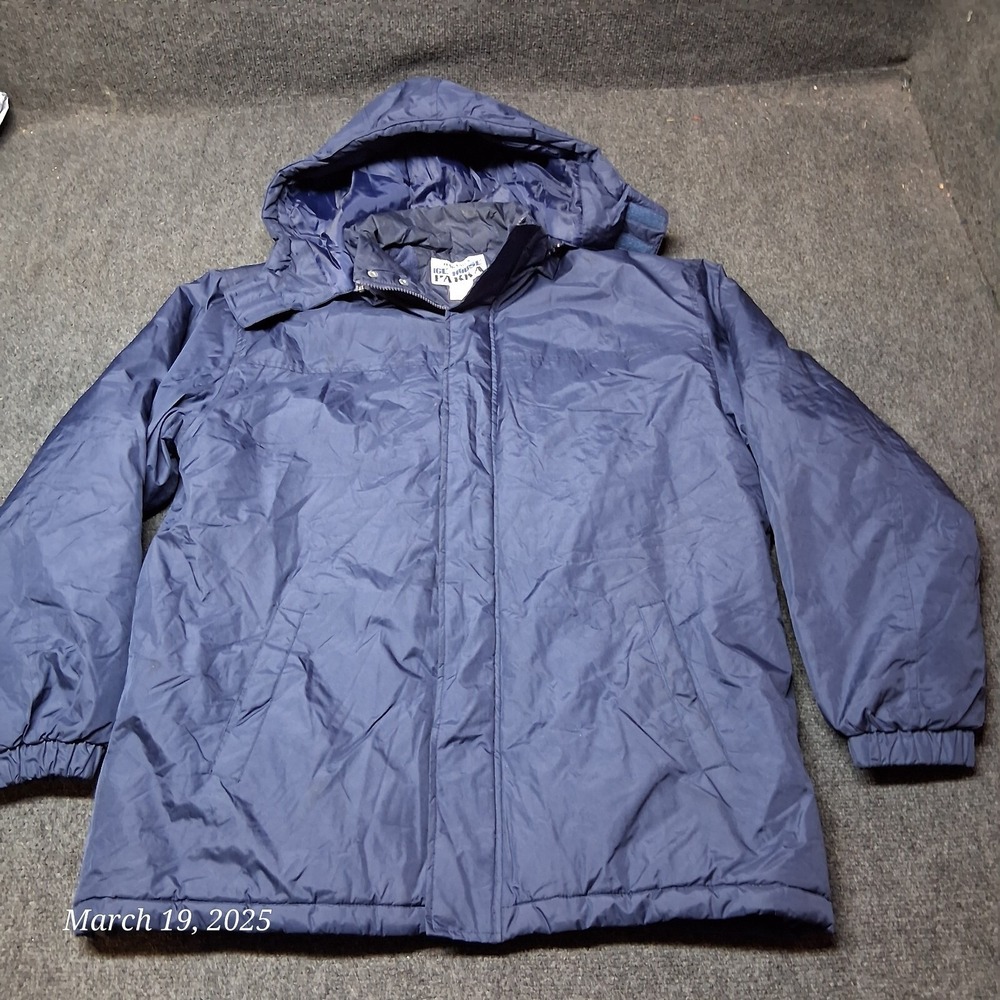 * VTG Haband Ice House Parka Jacket Men Size Large Blue Hooded